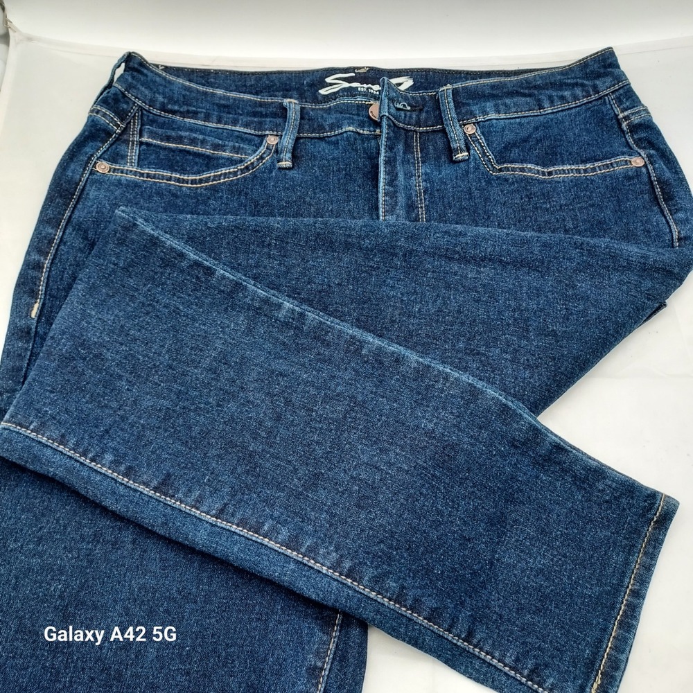 Seven7 Womens Skinny Jeans Dark Wash Argon Blue Stretch Denim MY1901DE24‎ Size 6